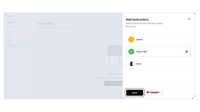 Add the author/instructor for your Mock test step 4