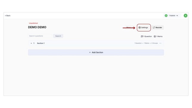 Enable the Leaderboard feature for mock test step 1