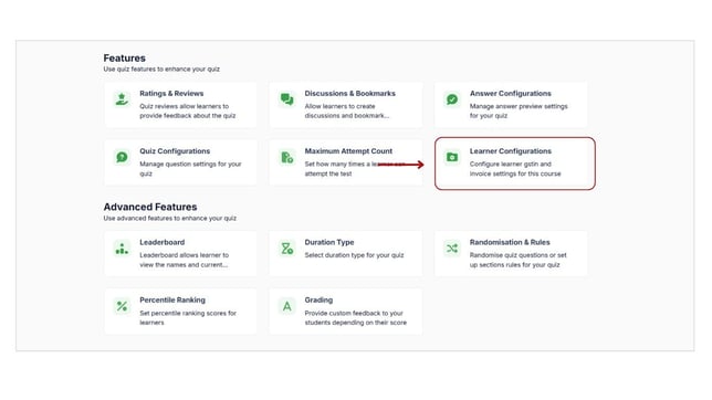 Set Up Learner Invoicing and GSTIN (Learner configurations) for Mock test step 2