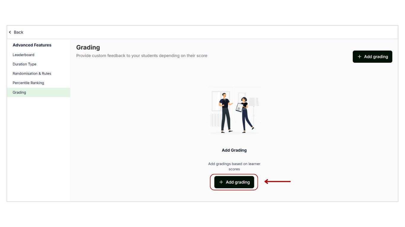 Set up the grades for your students based on their mock test scores