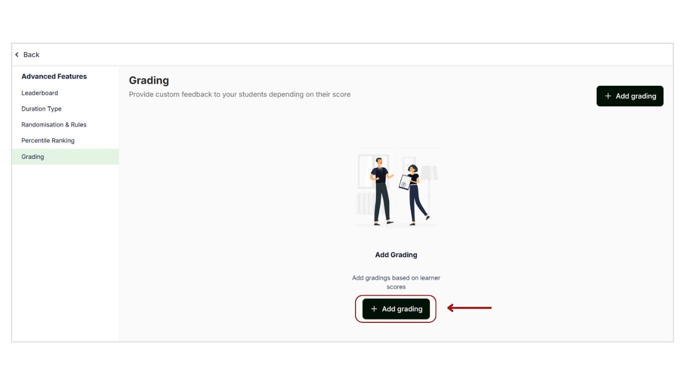 Set up the grades for your students based on their mock test scores