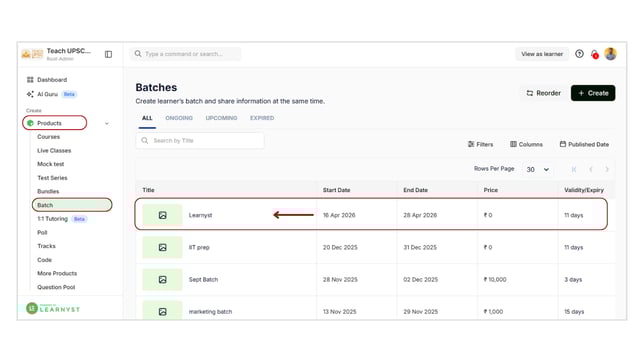 Unpublish the Batch step 1