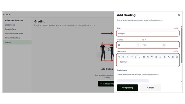 Set up the grades for your students based on their mock test scores step 4