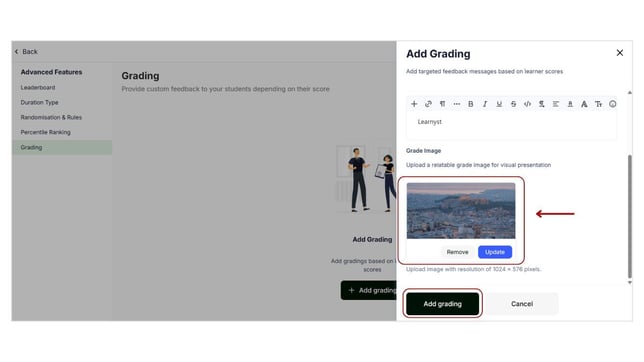 Set up the grades for your students based on their mock test scores step 5