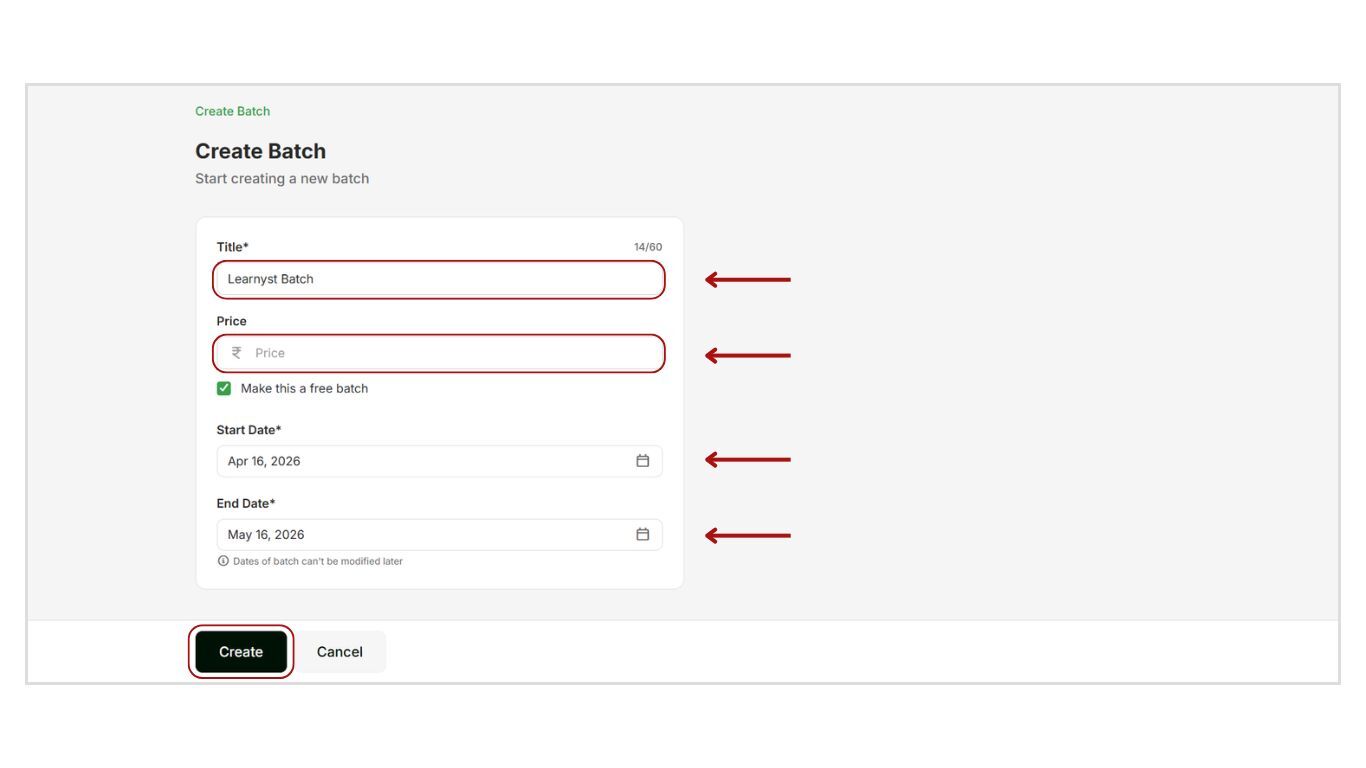 Create a Batch