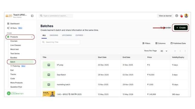 Create a Batch step 1