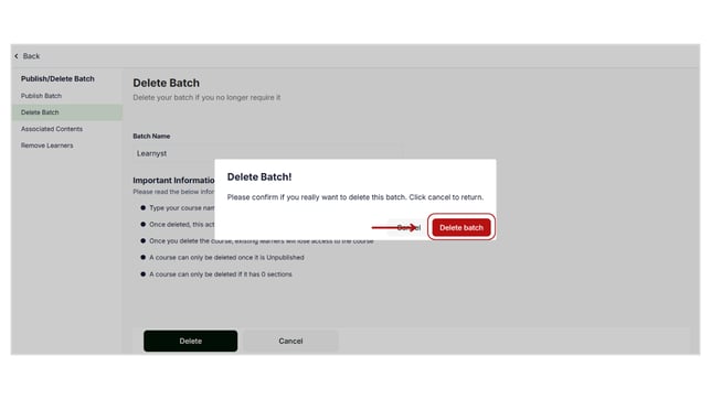Delete a batch step 4