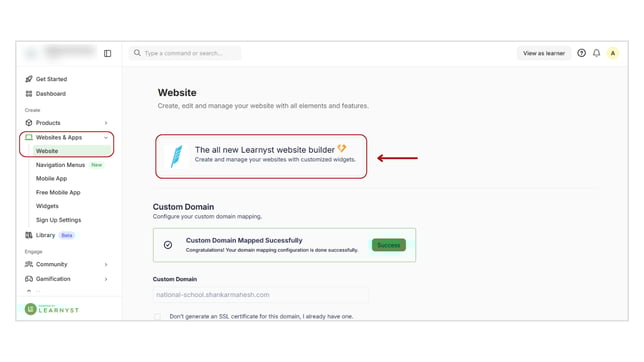 Website Builder Overview step 1