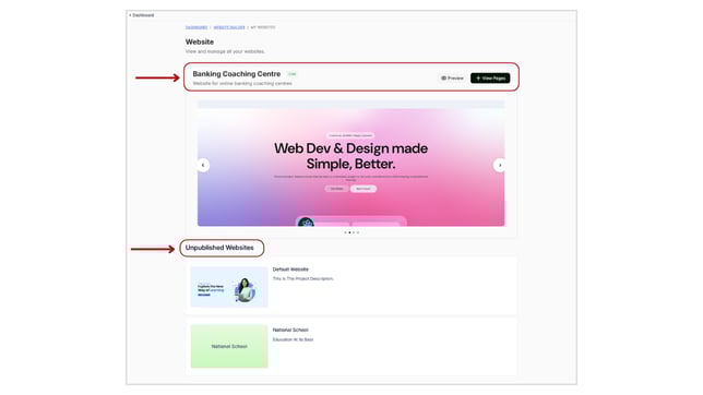Website Builder Overview step 2