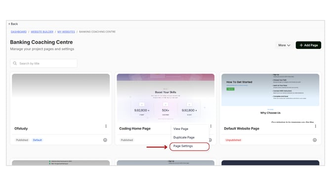 Set a Default Page for Website step 3