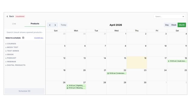 Schedule product inside the Batch step 6