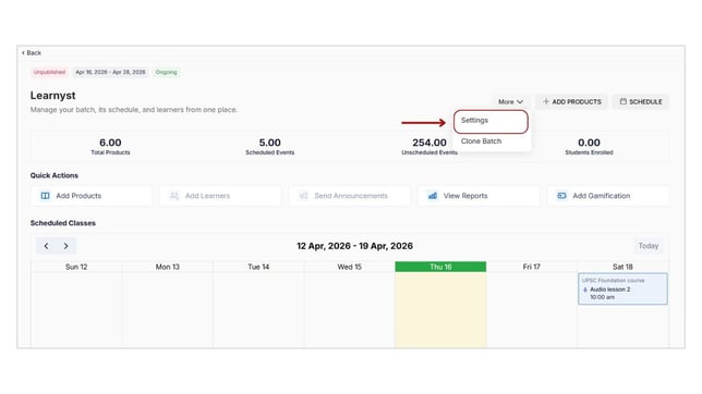 Publish the Batch step 1
