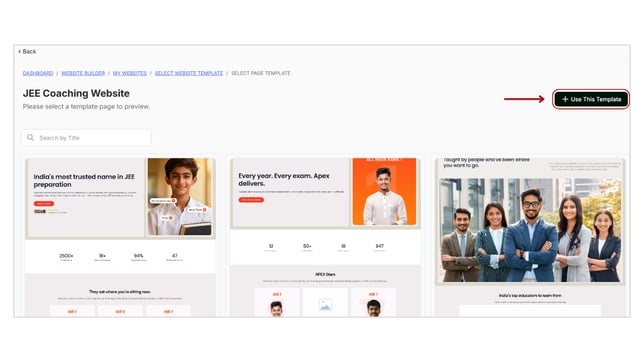 Create A New Website step 3