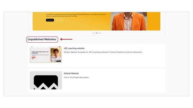 Create A New Website step 4