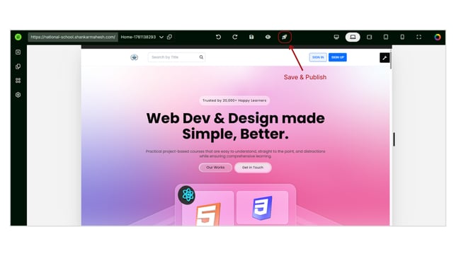 Adding a New Page to Website step 5
