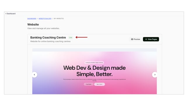 Going Live with Website step 8