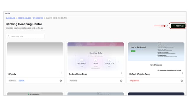 Website Page Template Overview step 2