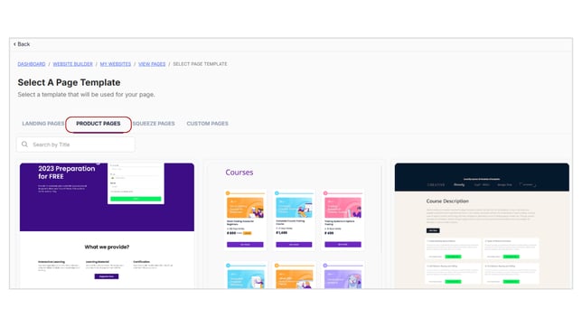 Website Page Template Overview step 4