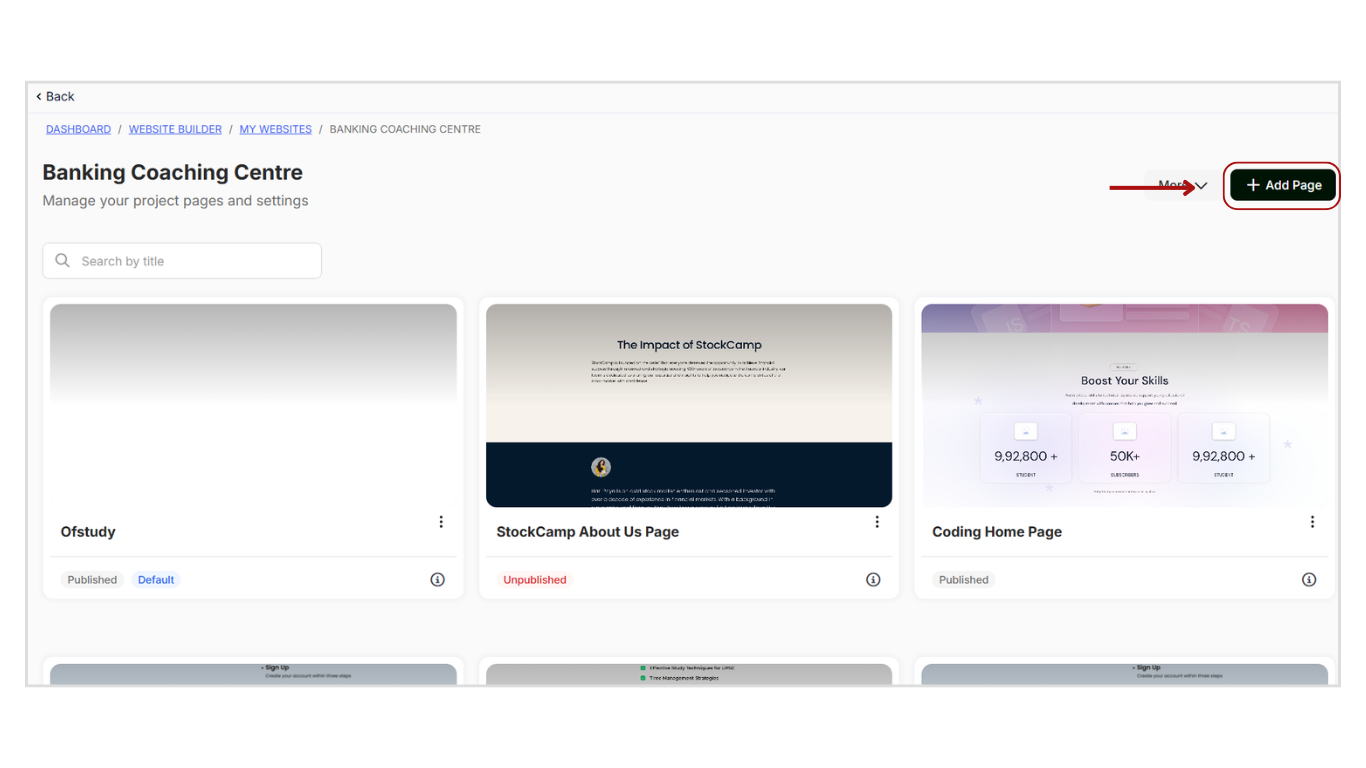Adding a New Page to Website