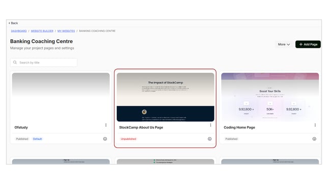 Website Page Template Overview step 7