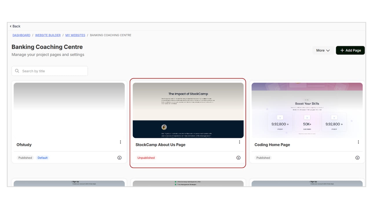 Adding a New Page to Website