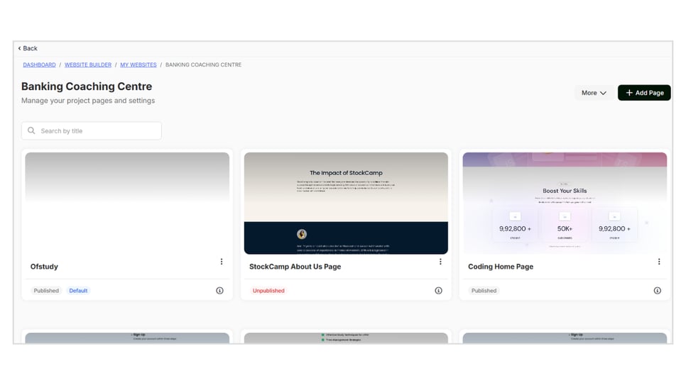 Adding a New Page to Website