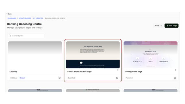 Adding a New Page to Website step 6
