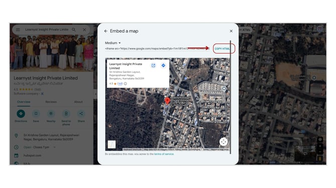 Embed a map into the Website Page step 4