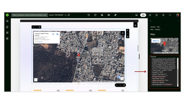 Embed a map into the Website Page step 5