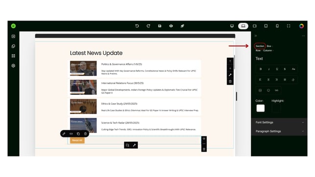 Adding Animation Within Website Page step 1