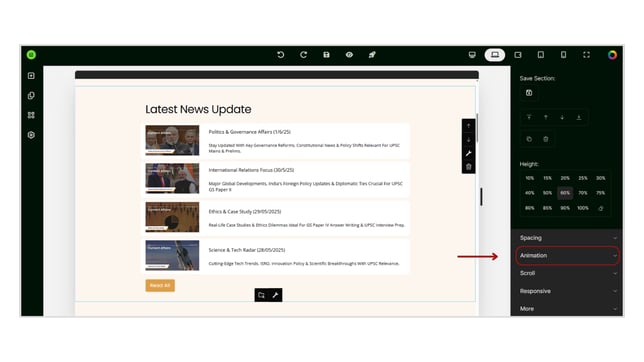 Adding Animation Within Website Page step 2
