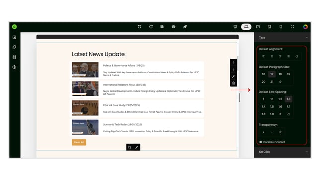 Box Settings in Website Builder step 5