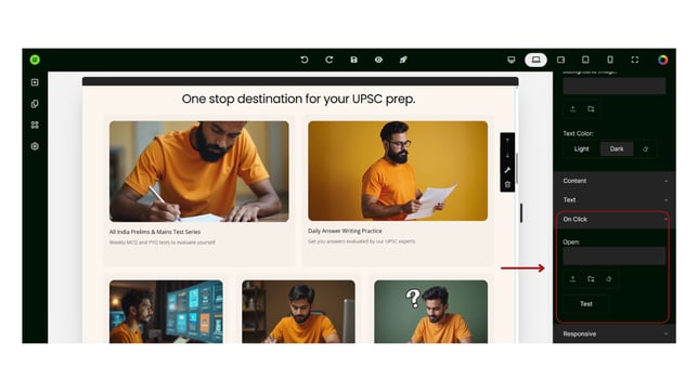 Exploring the various Containers of Website Builder step 8