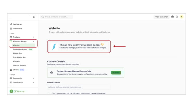 Set a Default Page for Website step 1