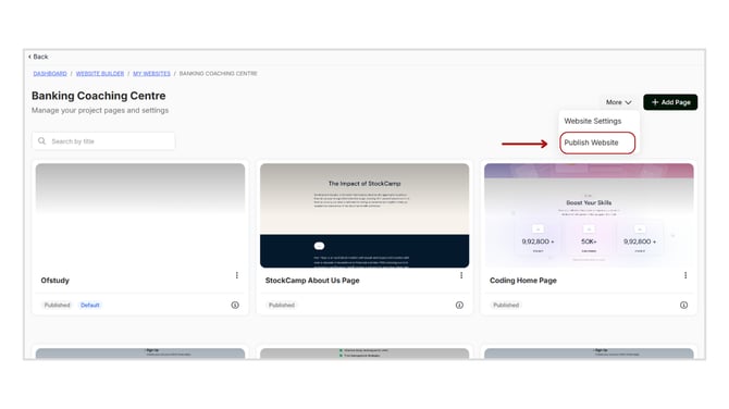 Publish the Website step 3