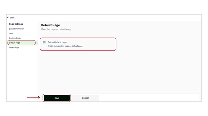 Set a Default Page for Website step 4