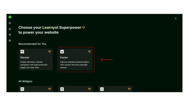 Adding a Footer to the Website Page step 2