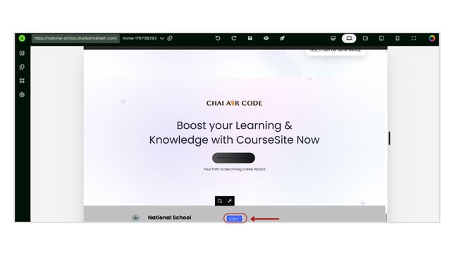 Adding a Footer to the Website Page step 3