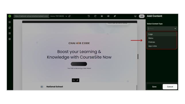 Adding a Footer to the Website Page step 5