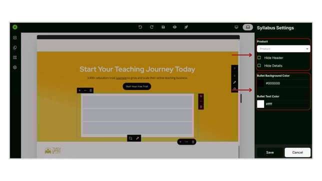 Adding Syllabus List Widget in Website step 4