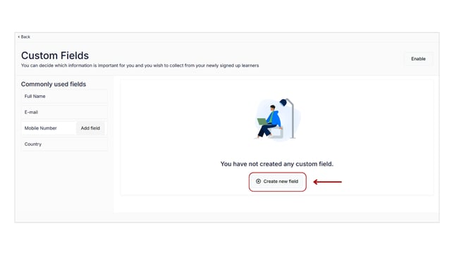 Enable and set the custom fields and collect learners details step 3