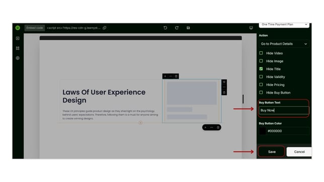 Overview of the Widgets (embeddables) step 7