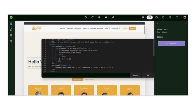 Overview of the Widgets (embeddables) step 15