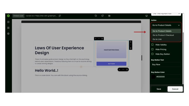 Create Widgets (embeddables) to showcase your product step 8