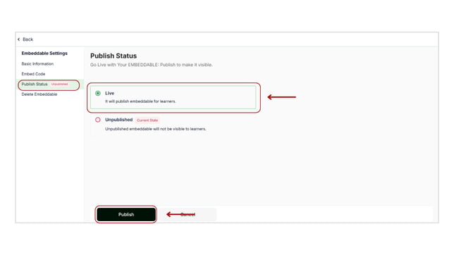 Publish your widgets(embeddables) step 3