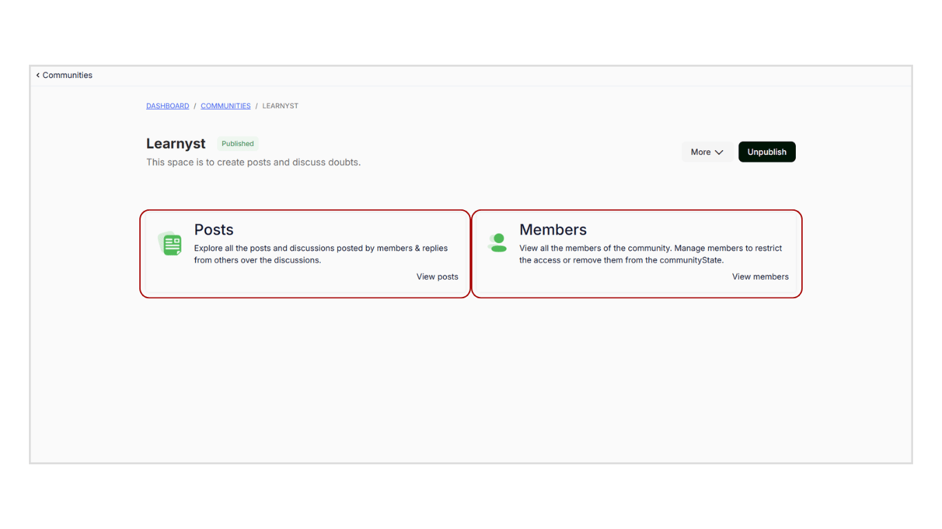 Explore Posts and Members in Learnyst Communities