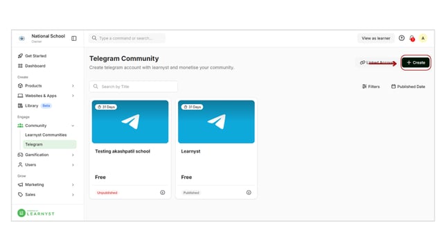 Create a telegram community step 1