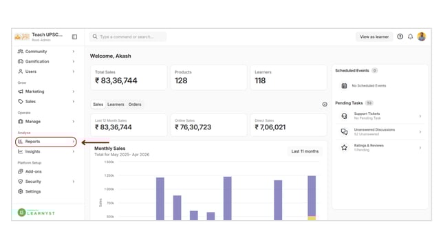 Send messages based on the reports step 1