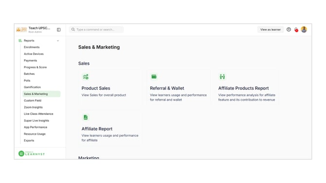 Sales and Marketing Report\