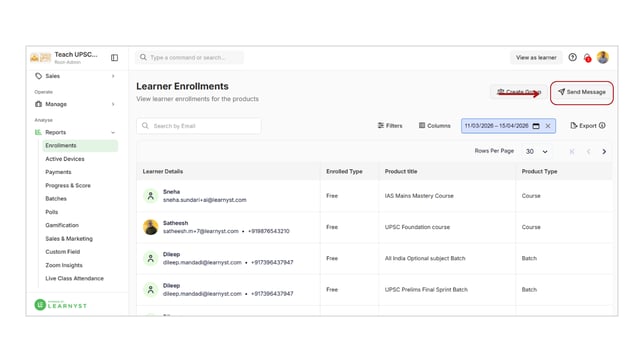 Send messages based on the reports step 3